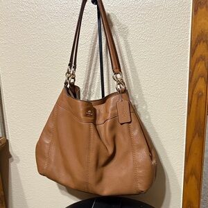 Coach Elegant, Brown Leather Shoulder Bag.
